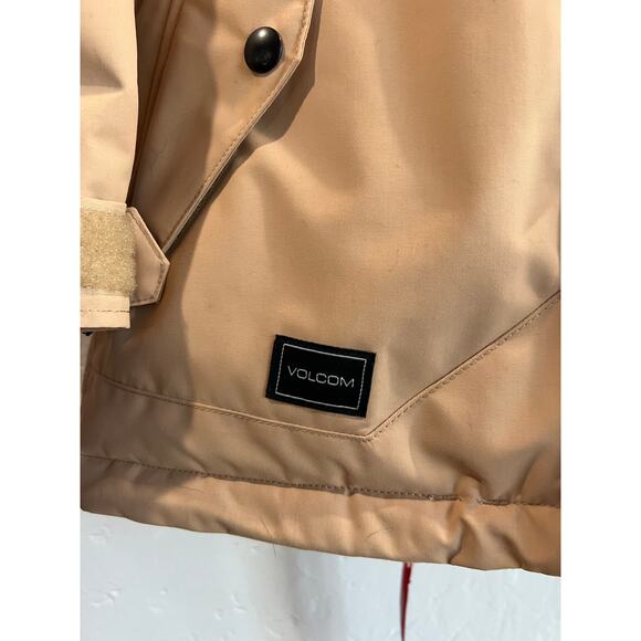 Girl’s M Volcom So Minty Tan Hooded Insulated Jacket Faux Fur NWT - Picture 14 of 16
